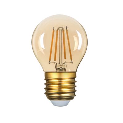 LED plastpirn G45 E27 4W kuldne klaas dimmerdatav