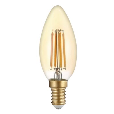 LED küünal pirn E14 C35 kuldne klaas