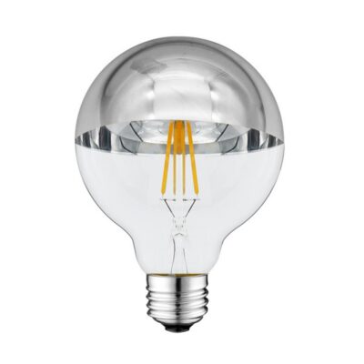 LED pirn G95 E27 poolhõbedane klaas