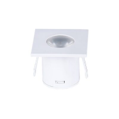 LED kapivalgusti - 1W ruudukujuline - valge korpus