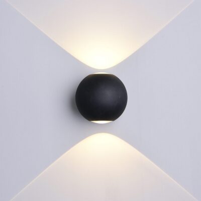 Ümmargune must LED seinalamp
