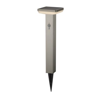 LED aiavalgusti päikesepaneeliga + piik SS-hõbedane alumiinium 4.4W andur