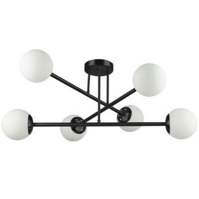 LED-lühter Bali 74cm E27x6 must
