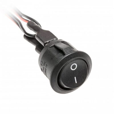 Rocker lüliti must 12V 3A 0.1m juhtmete ja mini amp pistikutega isane ja emane