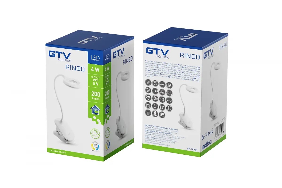 Laualamp RINGO, 4W, 200lm, DC5V, 1A, 3000K-6000K, 3-CCT, aku 1200 mAh, Ra>80, dimmerdatav, valge - Image 5