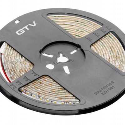 LED riba 3528, 600 LED sooja valge, 48W, ilma geelita 8mm, Rull 5m, 12V