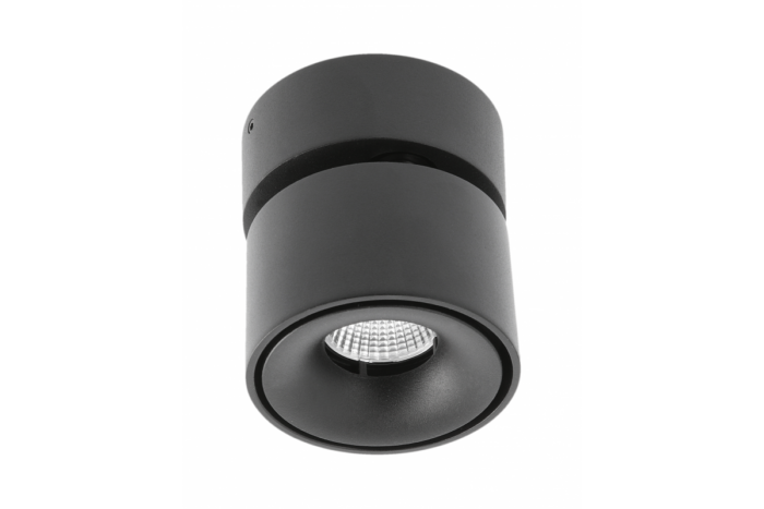 LED siinivalgusti, 8W, 680lm, AC220-240V, 50/60 Hz, Ra≥80, IP20, 36°, 2700/3300/4000K, ümmargune, must