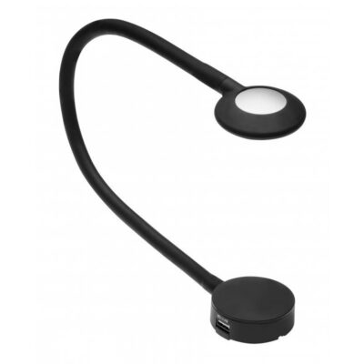 Chicago USB dimmerdatav LED lamp, (5V 1A+2,1A), 12V, 16 LED, valge neutraalne, 2.1W, must, 1.5 kaabel