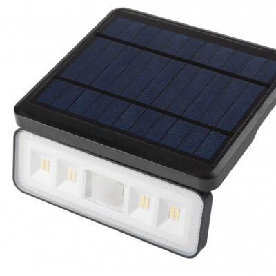 Päikesepaneeliga valgusti liikumis- ja hämarusanduriga DAVOS, LED, 1000lm, 4000K, 2000mAh, IP54, must