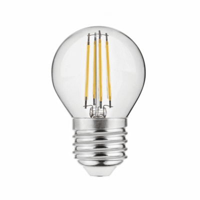 LED valgusallikas, filamenti, A-G, G45, 3000K, E27, 4,0W, AC220-240V, 360°, 420lm, 44mA