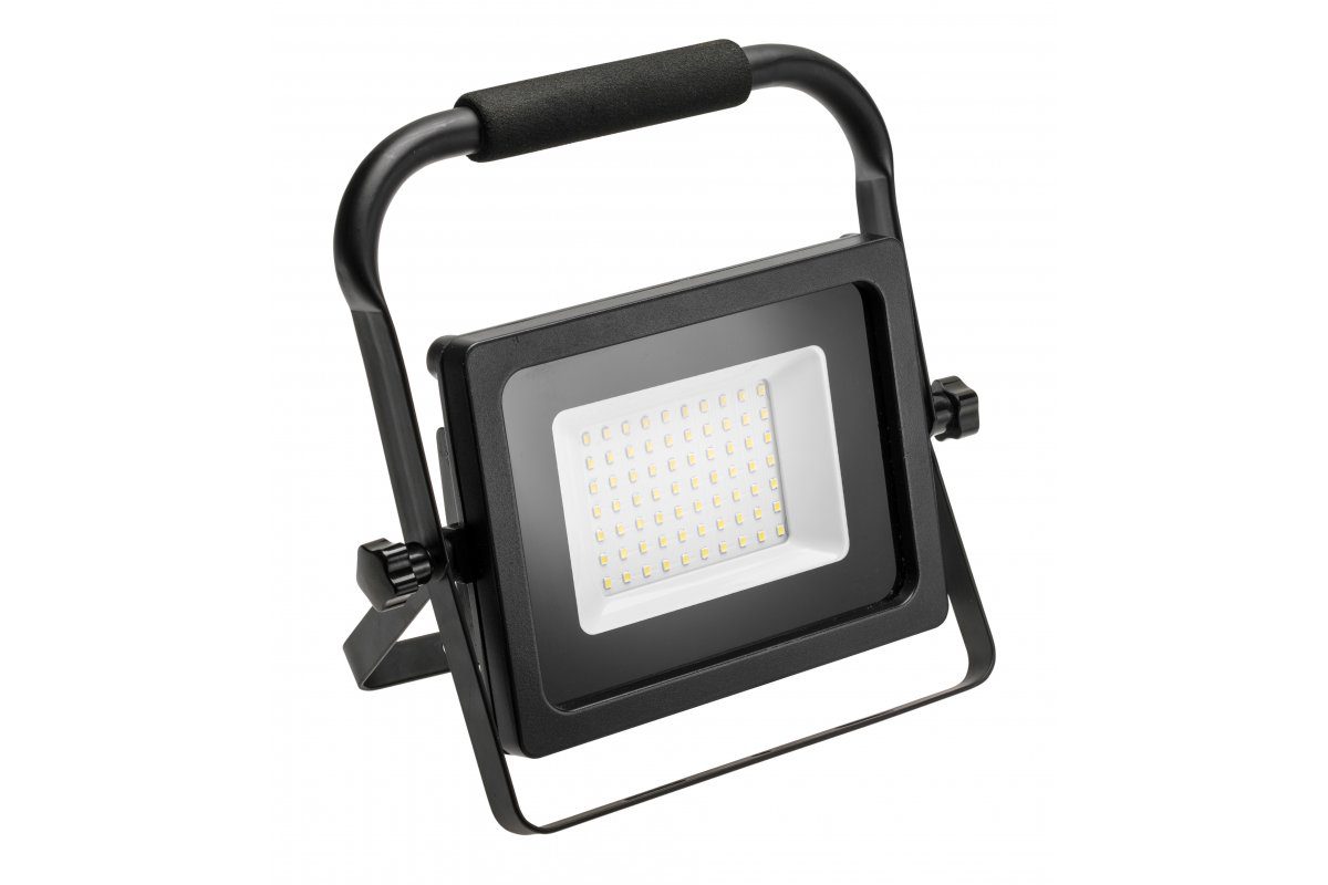 Kaasaskantav LED prožektor iNEXT 30W 2400lm, PF>0,9, RA>80, IP65, 120°, 6400K, must korpus