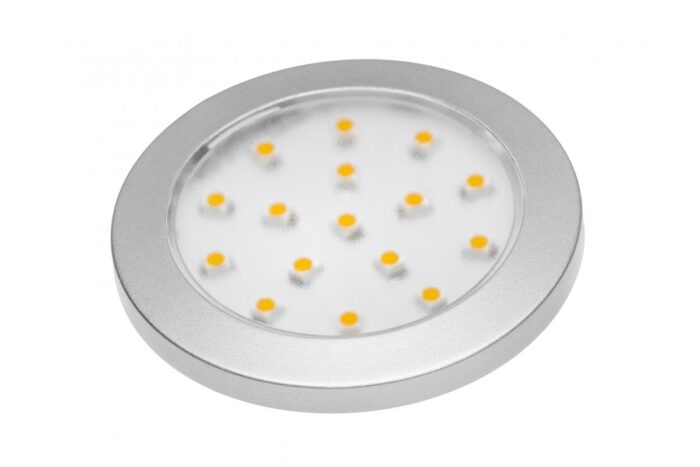 LED valgusti Lumino hõbe 12V DC, 1.5W, 16 SMD3528, soe valge, 2m kaabel miniAMPiga