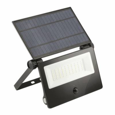 Päikesepaneeliga prožektor LUMOS II, LED, 3000lm, 6400K, 2x2600mAh vahetatavad, IP65, must