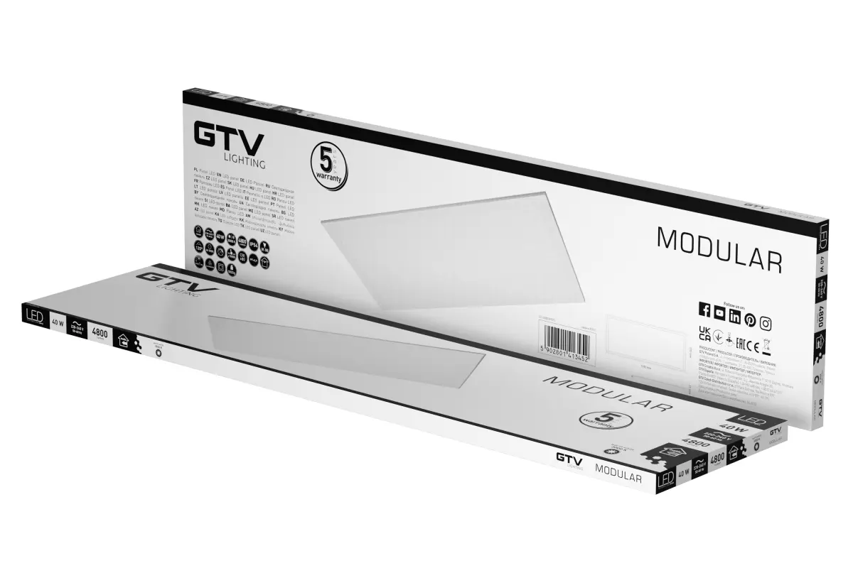 LED paneel MODULAR, tagaplaat, 120x30cm, 3000K, 40W, 4800lm, AC220-240V, PF>0,9, IP20 - Image 3