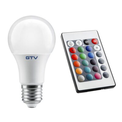 LED valgusallikas RGBW, A60, E27, 10W, AC220-240V, kiirusnurk 180*, 810lm, 87mA, kaugjuhtimispult RGBW