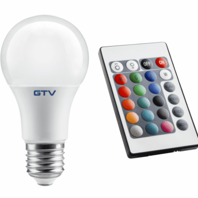 LED valgusallikas, RGBW, A-G, 3000K, A60, E27, 9W, AC220-240V, 200°, 830lm, 78mA, RGBW puldiga