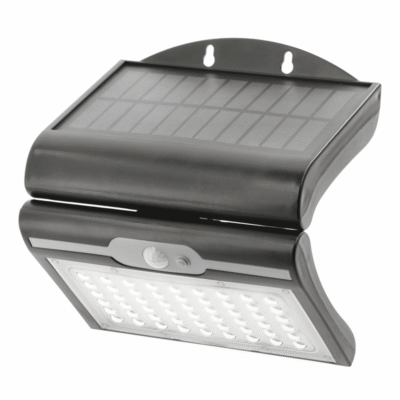 RAMOS Päikesefassaadi Valgusti Liikumis-/Hämarusanduriga, 50W, 300lm, 3,7V 1800mAh, IP44, 6000K, Must