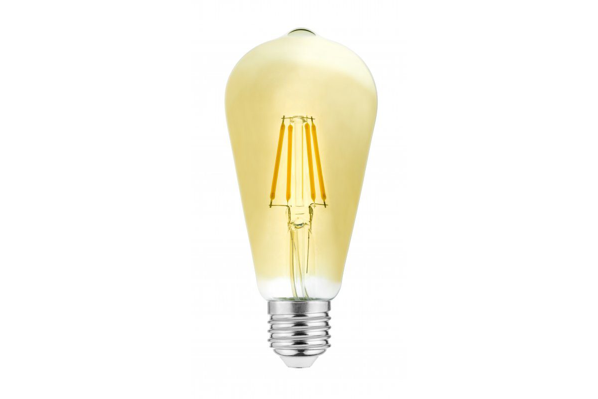 LED dekoratiivpirn, filament Vintage, ST64, E27, 4W, 400lm, AC220-240V/50-60Hz, PF>0,5, 3000K