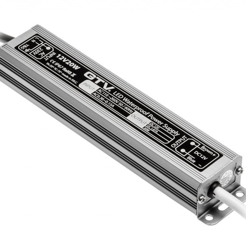 LED veekindel toiteplokk, 20W, IP 67, DC12V