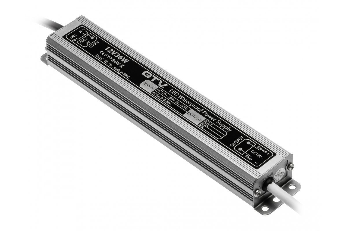 LED veekindel toiteplokk, 36W, IP 67, DC12V