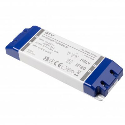 LED toiteplokk PRO+ 24V, 50W, sisend 220-240VAC, IP20, mõõdud 185x65x22 mm