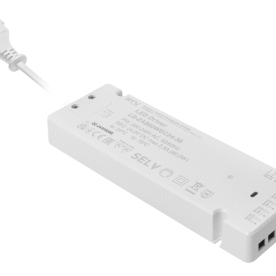 LED toiteplokk slim easy click 24V, 60W, sisend 220-240VAC, IP20, mõõdud 190x62x21 mm koos mini ampri ja kaabliga