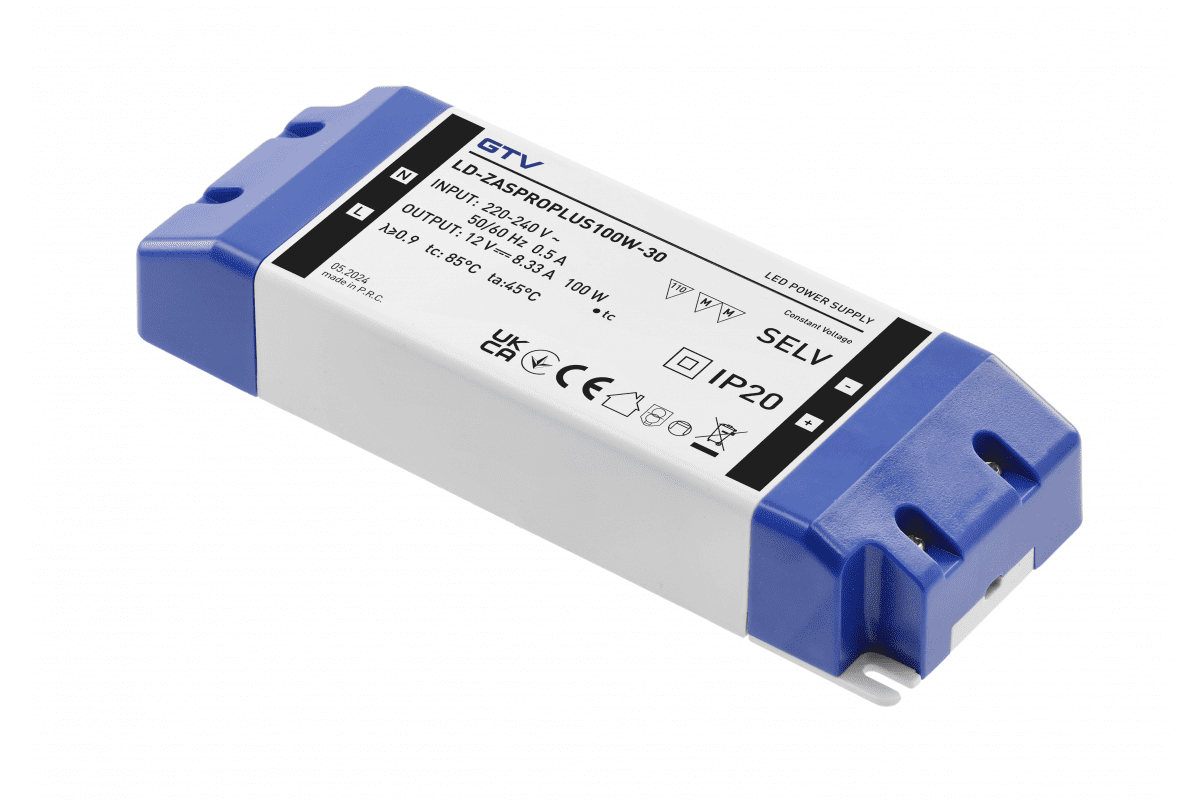 LED toiteplokk PRO+ 12V, 100W, sisend 220-240VAC, IP20, mõõdud 180x66x32 mm