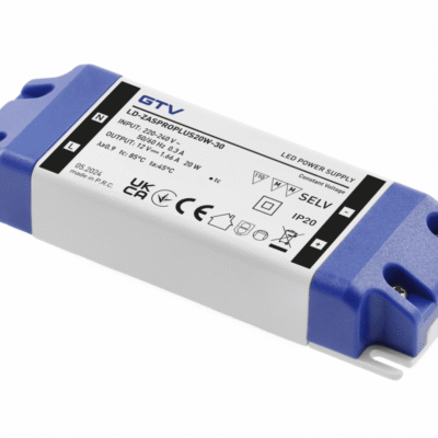LED toiteplokk PRO+ 12V, 20W, sisend 220-240VAC, IP20, mõõdud 120x42x20 mm