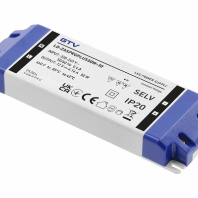 LED toiteplokk PRO+ 12V, 50W, sisend 220-240VAC, IP20, mõõdud 185x65x22 mm