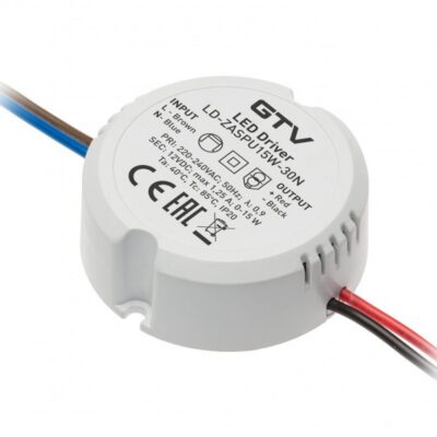LED toiteplokk 12V, 15W, sisend 220-240VAC, IP20, wym.fi55 x 21mm 100mm juhtmetega