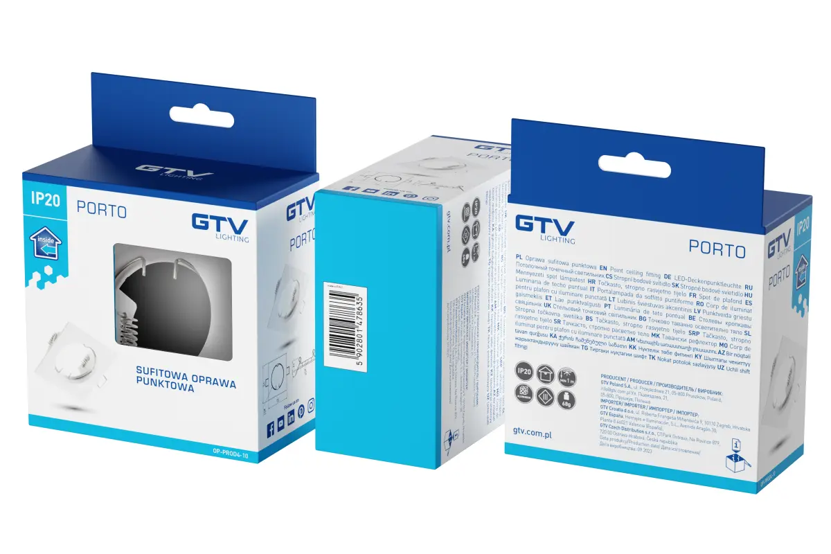 PORTO laevalgusti, IP20, ruudukujuline, valge, Tüüp DS10 - Image 4