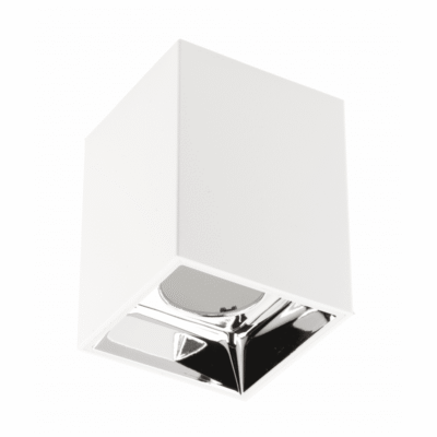 Laevalgusti ARIES, PC, 77x100mm, IP20, max 20W, ruudukujuline, valge/kroom