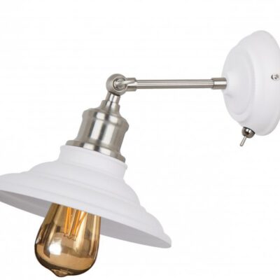 Seinavalgusti LORET+ lülitiga, 8267, AC220-240V, 50/60Hz, 1*E27, max. 40W, diameeter 20cm, ühekordne, valge