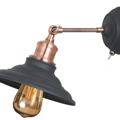 Seinavalgusti LORET+ lülitiga, 7901, AC220-240V, 50/60Hz, 1*E27, max. 40W, diameeter 20cm, must