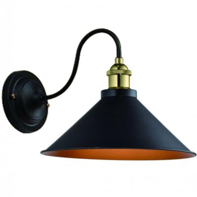 Seinavalgusti MANI 1,4052, AC220-240V, 50/60Hz, 1*E27, IP20, diameeter 22 cm, must/kuld