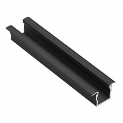 LED alumiiniumprofiil GLAX mini flange 12,5mm must matt 2m (süvistatav)