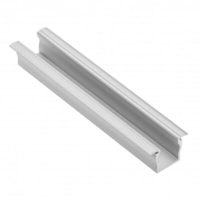 LED alumiiniumprofiil GLAX mini flange kõrgus 12,5mm hõbe 2m (süvistatav)