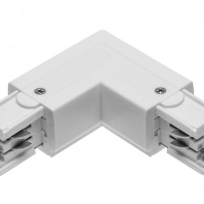 Ühendus L 90° 3-ringile X-RAIL, 101x101mm, väline, valge