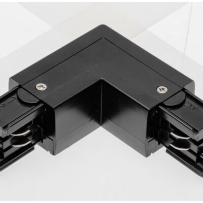 L 90° ühendus 3-ringile X-RAIL, 101x101mm, väline, must