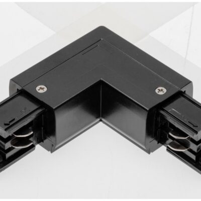 L 90° ühendus 3-ringile X-RAIL, 101x101mm, sise, must