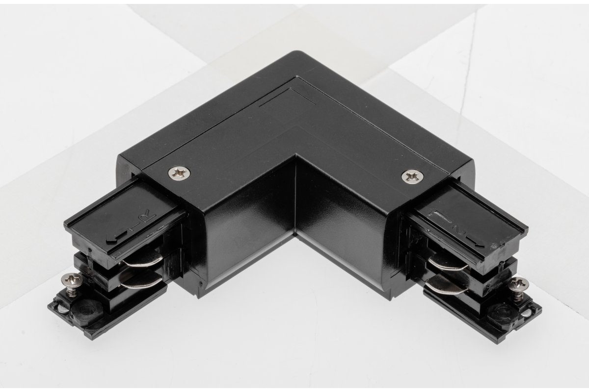 L 90° ühendus 3-ringile X-RAIL, 101x101mm, sise, must