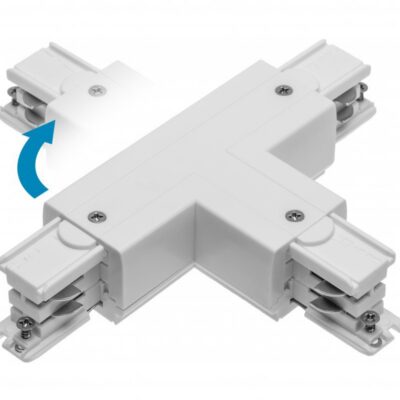 T reguleeritav ühendus X-RAIL kolmefaasilisele siinile, 166x101mm, sise/väline, parem, valge