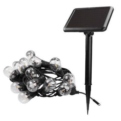 Päiksepaneeliga aiavalgusti 7,5 m 10 pirni IP44 Li-ioon 3,7 V ⎓ 1500 mAh / 5,55 Wh