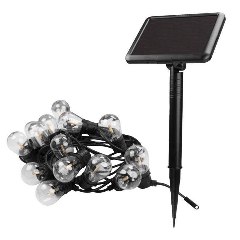 Päiksepaneeliga aiavalgusti 7,5 m 10 pirni IP44 Li-ioon 3,7 V ⎓ 1500 mAh / 5,55 Wh