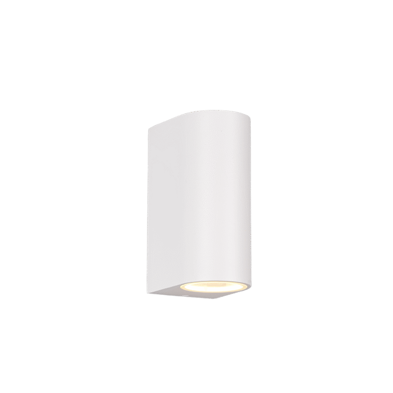 Seinavalgusti 2xGU10 matt valge ümmargune