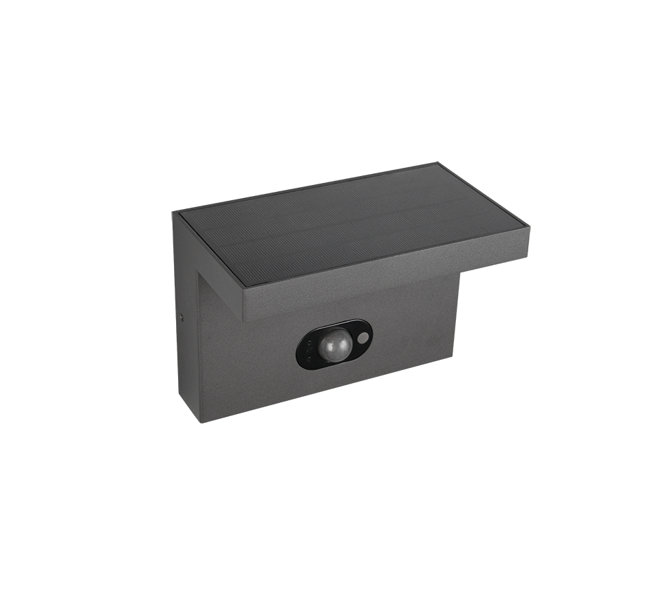 Hübriidne päikese LED seinavalgusti antratsiit laaditav liikumisanduriga - Image 3