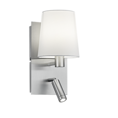 Seinavalgusti E27 + LED hõbedane/valge