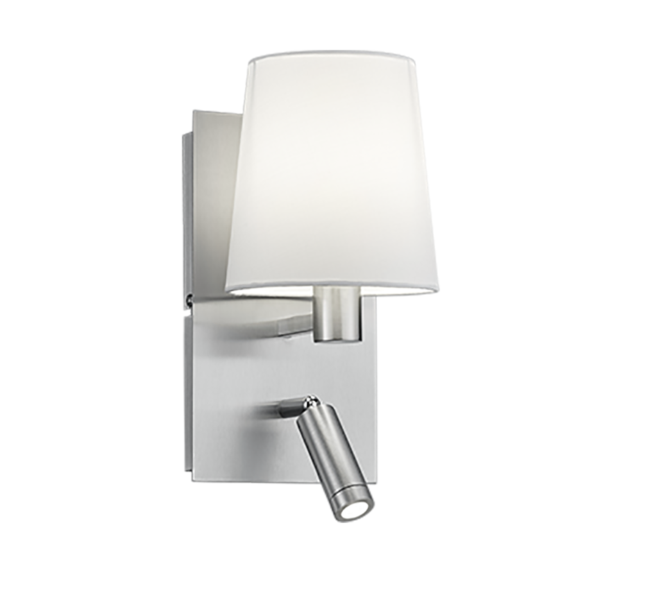 Seinavalgusti E27 + LED hõbedane/valge