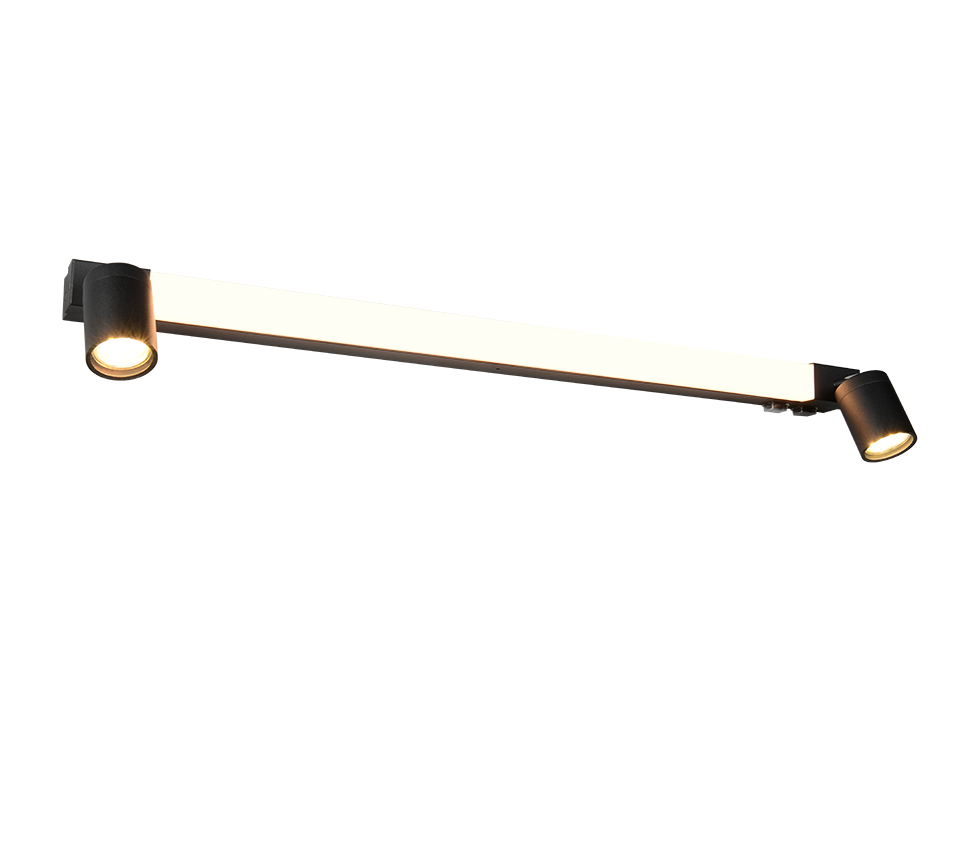 Seinavalgusti 90 cm must 2xGU10 LED