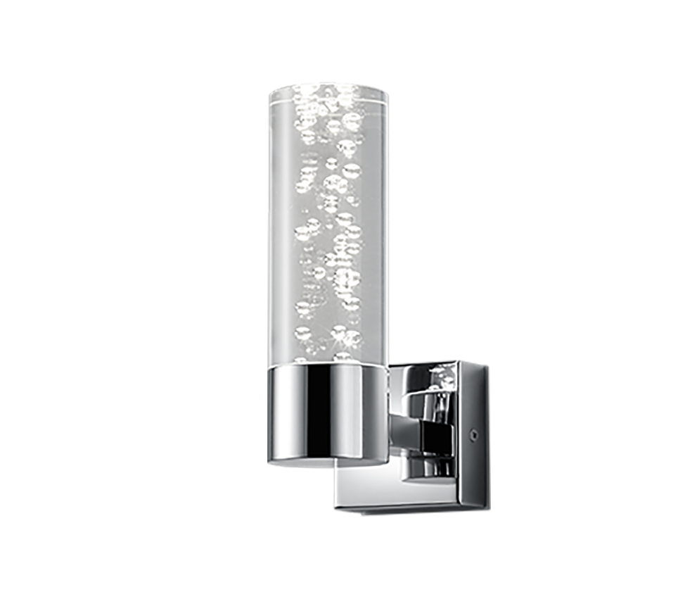 Seinavalgusti H2O LED 1 tk hõbedane/mulliklaas